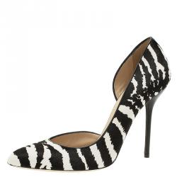 مملوكة مسبقًا Gucci Zebra Pony Hair Pointed D'Orsay Pumps Size 38.5