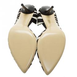 مملوكة مسبقًا Gucci Zebra Pony Hair Pointed D'Orsay Pumps Size 38.5