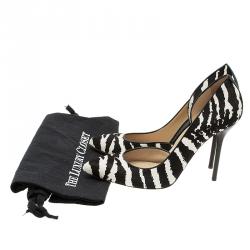 مملوكة مسبقًا Gucci Zebra Pony Hair Pointed D'Orsay Pumps Size 38.5