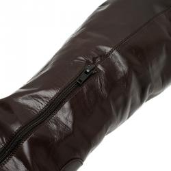 Pre Owned Gucci Brown Crocodile and Leather Over Knee Boots Size 37