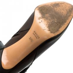 Pre Owned Gucci Brown Crocodile and Leather Over Knee Boots Size 37