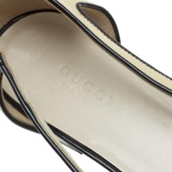 Pre Owned حذاء باليرينا فلات غوتشي جلد أصفر لامع هورسبيت مزين مقاس 37.5