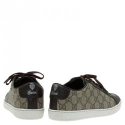 مملوكة مسبقًا Gucci Brown GG Supreme Canvas and Leather Brooklyn Sneakers Size 37