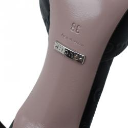 مملوكة مسبقًا Gucci Black Guccissima Leather New Hollywood Horsebit Mules Size 38