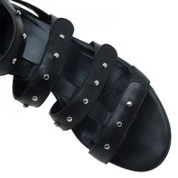 Pre Owned صندل غوتشي غلادياتور جلد أسود مرصع مقاس 38