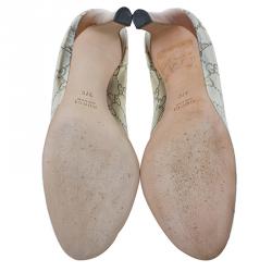 مملوكة مسبقًا حذاء كعب عالي لوفرز غوتشي جلد  ذهبي ميتاليك غوتشيسيما مقاس 37