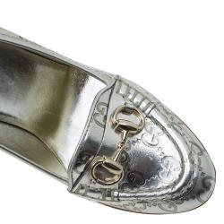 مملوكة مسبقًا حذاء كعب عالي لوفرز غوتشي جلد ذهبي ميتاليك غوتشيسيما مقاس 37