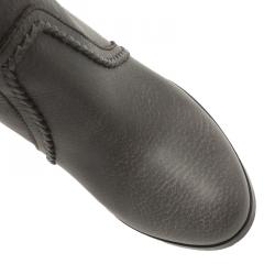 Pre Owned Gucci Grey Leather Bamboo Tassel Knee Boots Size 36.5