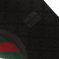 Pre Owned Gucci Beige Guccissima Canvas and Brown Suede Web Detail Sneakers Size 39