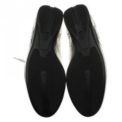 Pre Owned Gucci Silver Mirror Guccissima Leather Sneakers Size 37 