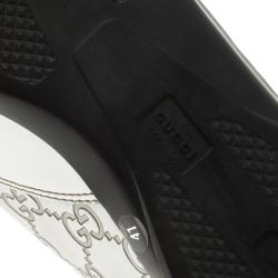 Pre Owned حذاء رياضي غوتشي جلد غوتشيسيما فضي مقاس 41