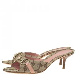 Pre Owned صندل غوتشي هورسبيت كانفاس GG بيج مقاس 40