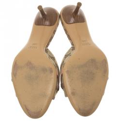 Pre Owned صندل غوتشي هورسبيت كانفاس GG بيج مقاس 40