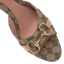 Pre Owned صندل غوتشي هورسبيت كانفاس GG بيج مقاس 40