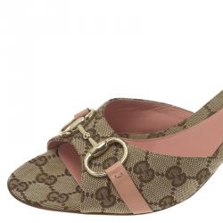 Pre Owned صندل غوتشي هورسبيت كانفاس GG بيج مقاس 40