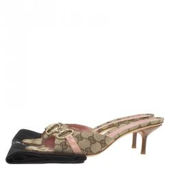 Pre Owned صندل غوتشي هورسبيت كانفاس GG بيج مقاس 40