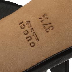 مملوكة مسبقًا Gucci Black Leather GG Back Zip Sandals Size 37.5