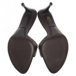 Pre Owned Gucci Brown Python Slides Size 39