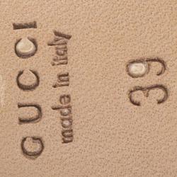 Pre Owned حذاء كعب عالي غوتشي دورساي ساتان أسود إكسسوار هورسبيت كريستال مقاس 39