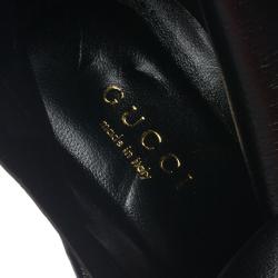 Pre Owned Gucci Black Leather Ankle Boots Size 39