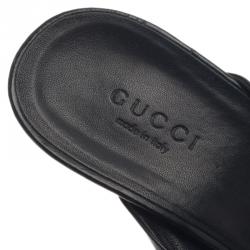 Pre Owned Gucci Black Patent Hysteria Clogs Size 37.5