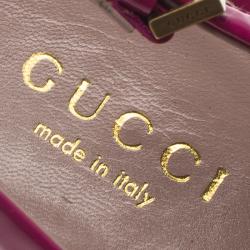 Pre Owned Gucci Pink Patent Lisbeth Platform Slingback Sandals Size 38.5