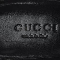 Pre Owned صندل غوتشي سيور كاحل ديبرا لامع أسود مقاس 36