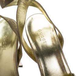 Pre Owned Gucci Beige Guccissima Suede Ankle Strap Sandals Size 39.5