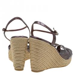 Pre Owned حذاء إسبادريل غوتشي مايكرو غوتشيسيما بينيلوب جلد بنفسجي لامع مقاس 40