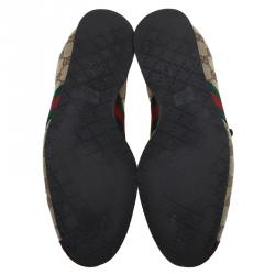 Pre Owned حذاء رياضي غوتشي GG كانفاس بيج وسويدي بني تفاصيل شبكة مقاس 39