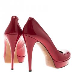 مملوكة مسبقًا Gucci Red Patent Platform Pumps Size 38.5