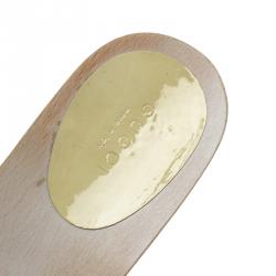 مملوكة مسبقًا Gucci Beige GG Canvas Cross Strap Wooden Clog Slides Size 40