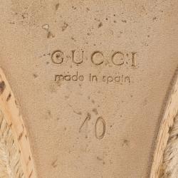 Pre Owned صندل غوتشي هولي مايكروغوتشيسيما جلد أحمر لامع كعب روكي مقاس 40