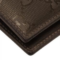 Pre Owned مفكرة غوتشي جلد غوتشيسيما بني ميتاليك