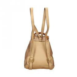 Gucci Beige Suede Bamboo Rucksack Backback 