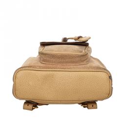 Gucci Beige Suede Bamboo Rucksack Backback 