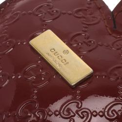 Pre Owned ميدالية غوتشي جلد غوتشيسيما أحمر دلاية قلب