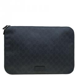 Gucci Dark Grey GG Supreme Canvas Portfolio