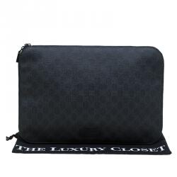 Gucci Dark Grey GG Supreme Canvas Portfolio