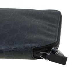 Gucci Dark Grey GG Supreme Canvas Portfolio