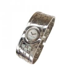 Pre Owned Gucci Bangle Twirl Stainless Women's Wrist Watch 22MM