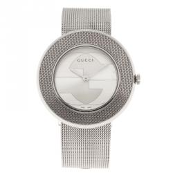 Pre Owned Gucci Silver Stainless Steel U Play Women's Wristwatch 35MM