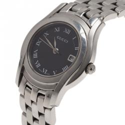 Gucci Black Stainless Steel 5500L Women's Wristwatch 28MM