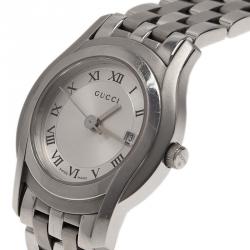 Pre Owned Gucci Silver Stainless Steel 5500L Women's Wristwatch 28MM