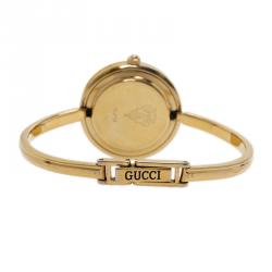 Gucci White Gold-Plated Stainless Steel 11/12 Women's Wristwatch 24MM