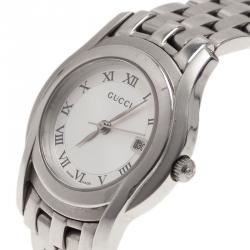 Pre Owned Gucci Silver Stainless Steel 5500L Women's Wristwatch 24MM