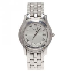 Pre Owned Gucci Silver Stainless Steel 5500L Women's Wristwatch 24MM
