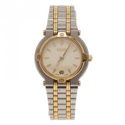 Gucci Cream Gold-Plated Stainless Steel 9000L Women's Wristwatch 25MM