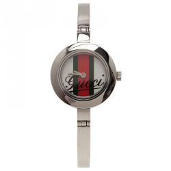 Pre Owned Gucci Logo Stainless Steel YA105 Women's Wristwatch 25MM