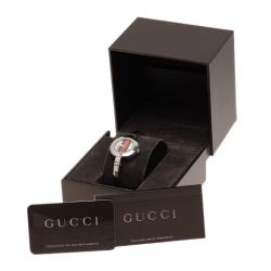 Pre Owned Gucci Logo Stainless Steel YA105 Women's Wristwatch 25MM